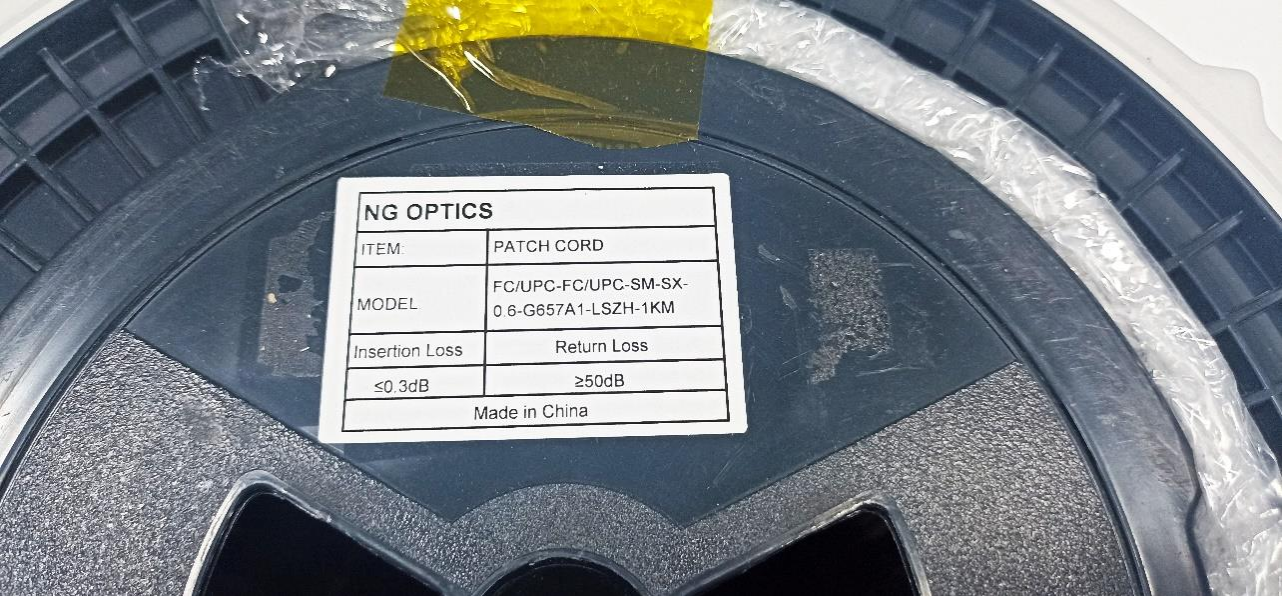 Оптичний патчкорд  NG OPTICS FC/UPC-FC/UPC- 1km, SM, 0.6mm, G657A1, LSZH, simplex, BLACK JACKET